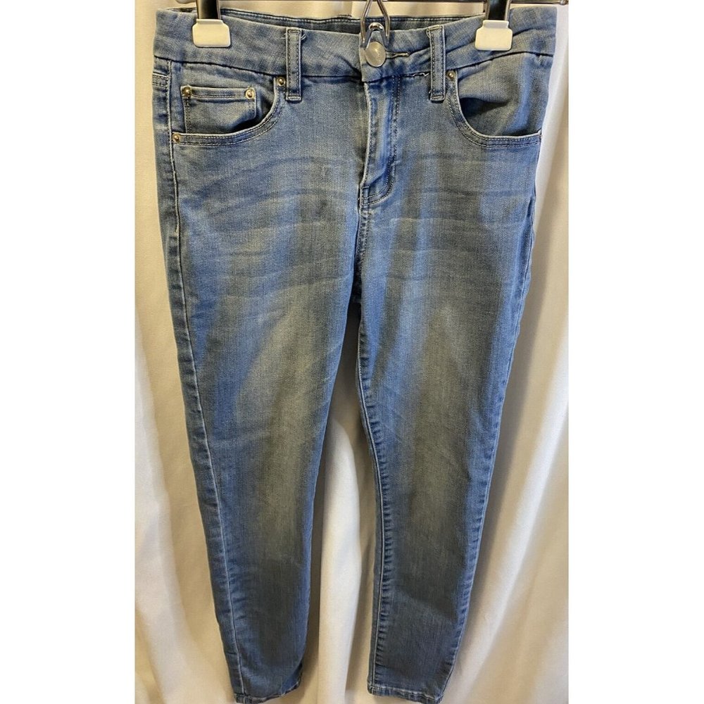 Ashley Mason Jeans Womens Juniors Size 5 Skinny Blue Denim Mid Rise 26X 25.5